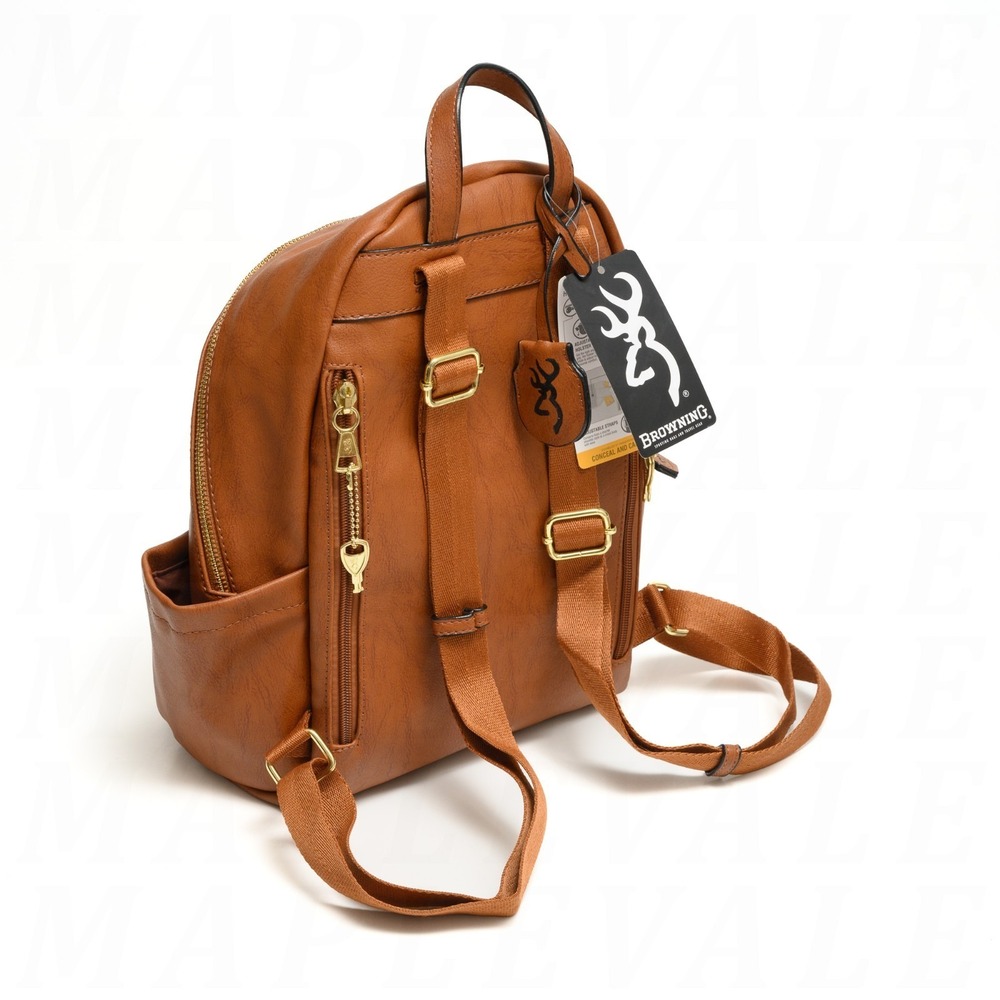 Browning Harper Concealed Carry Backpack Purse CCW Gun Handbag Brown Leather NWT - Picture 3 of 3